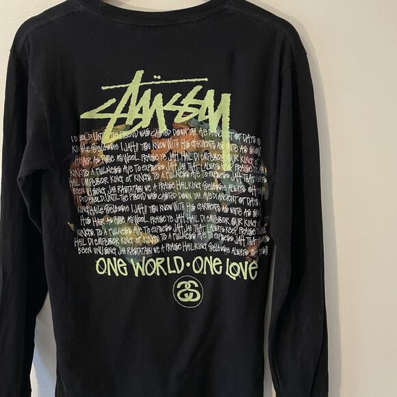 Stussy One World One Love Graphic Shirt Streetwear Bob Marley Sz S - Picture 7 of 10